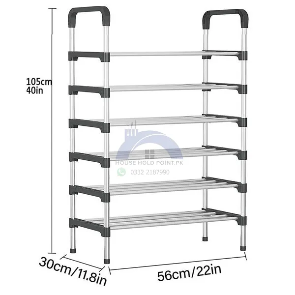 6 Layer Steel Shoe Rack