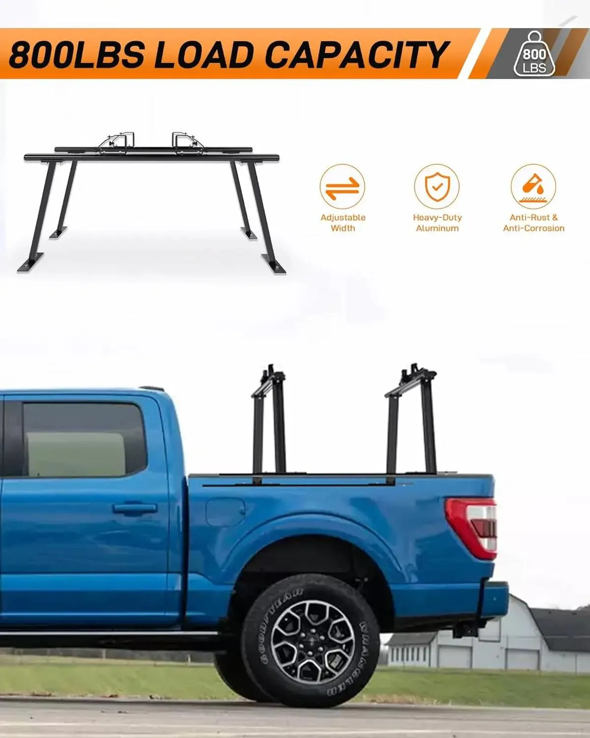 Aluminum Truck Bed Rack with Ladder Stops