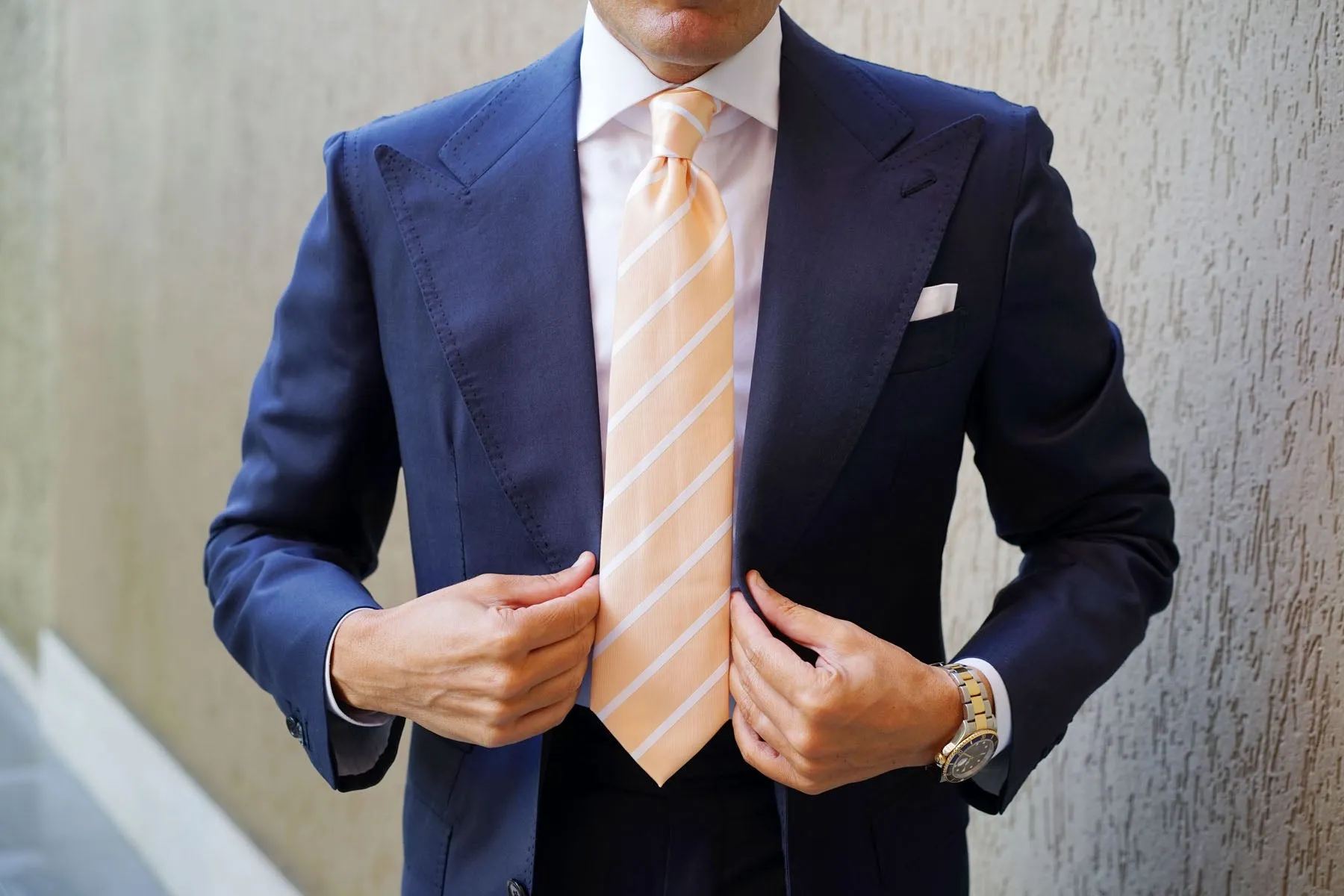 Apricot Striped Necktie