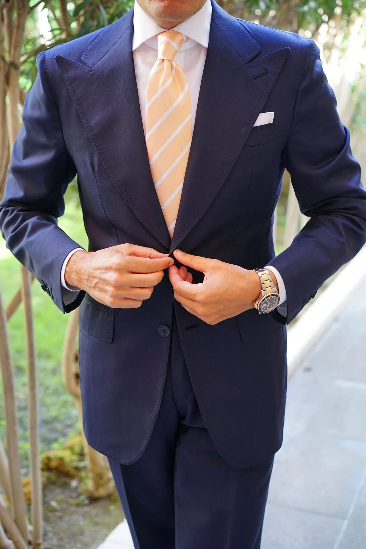 Apricot Striped Necktie