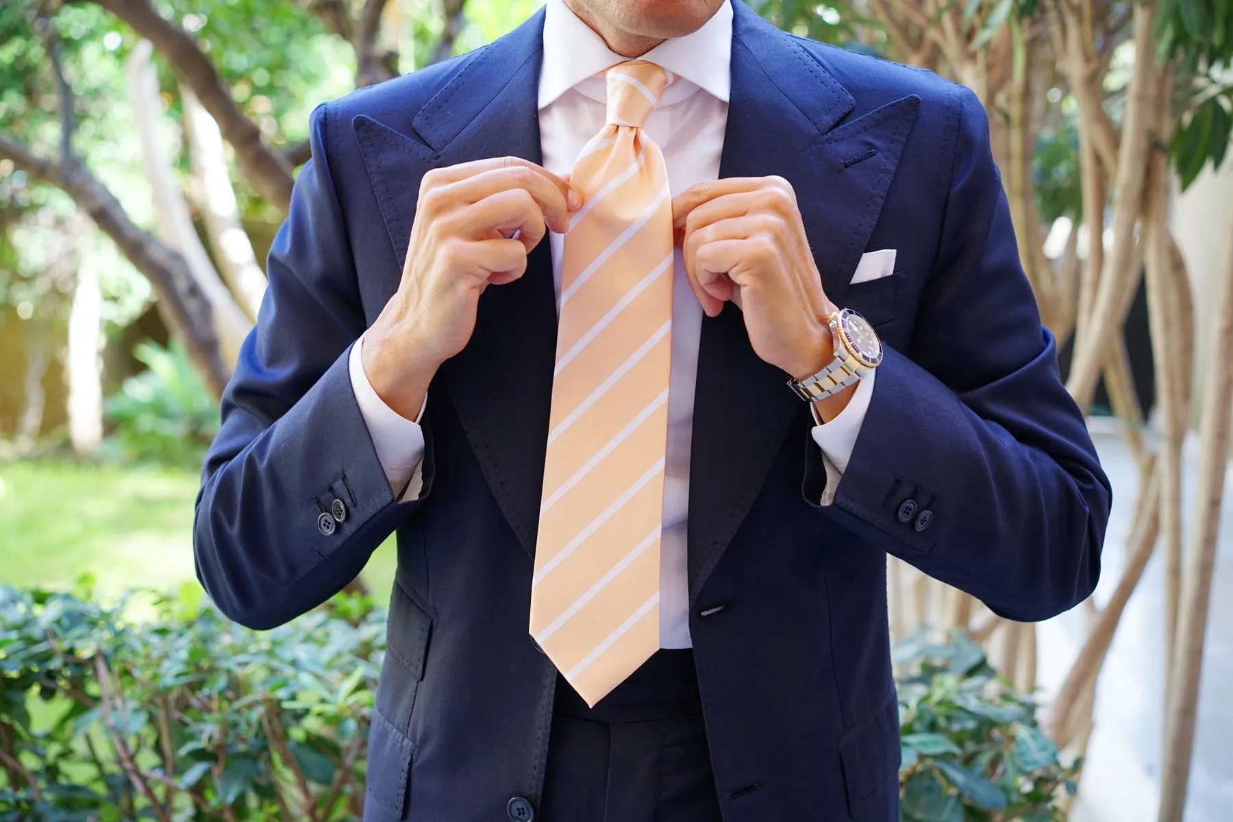 Apricot Striped Necktie