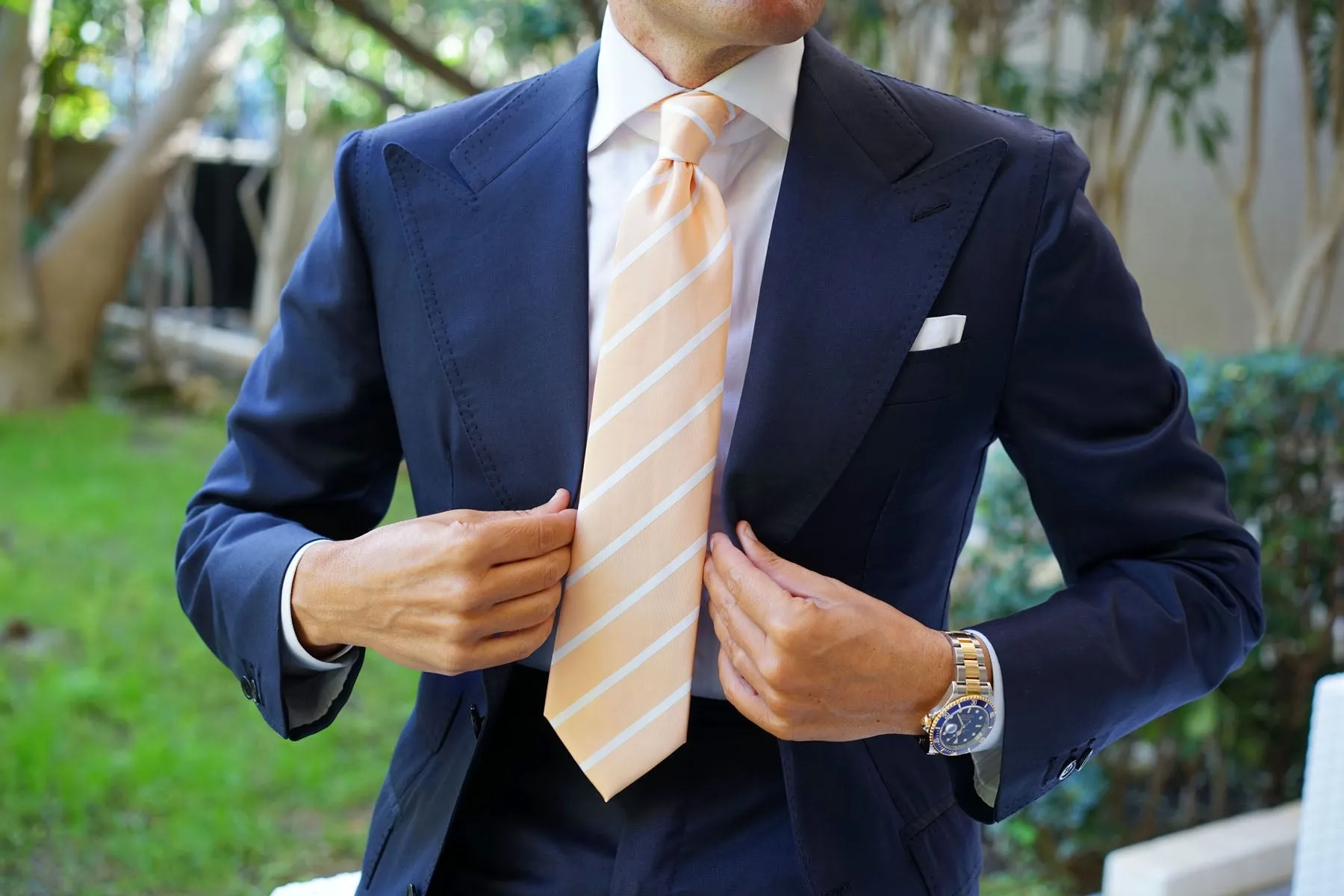 Apricot Striped Necktie