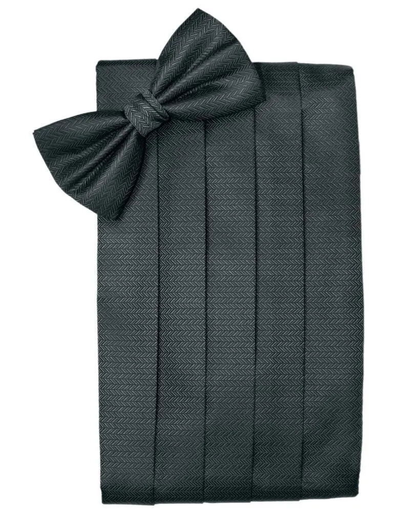 Asphalt Herringbone Kids Cummerbund