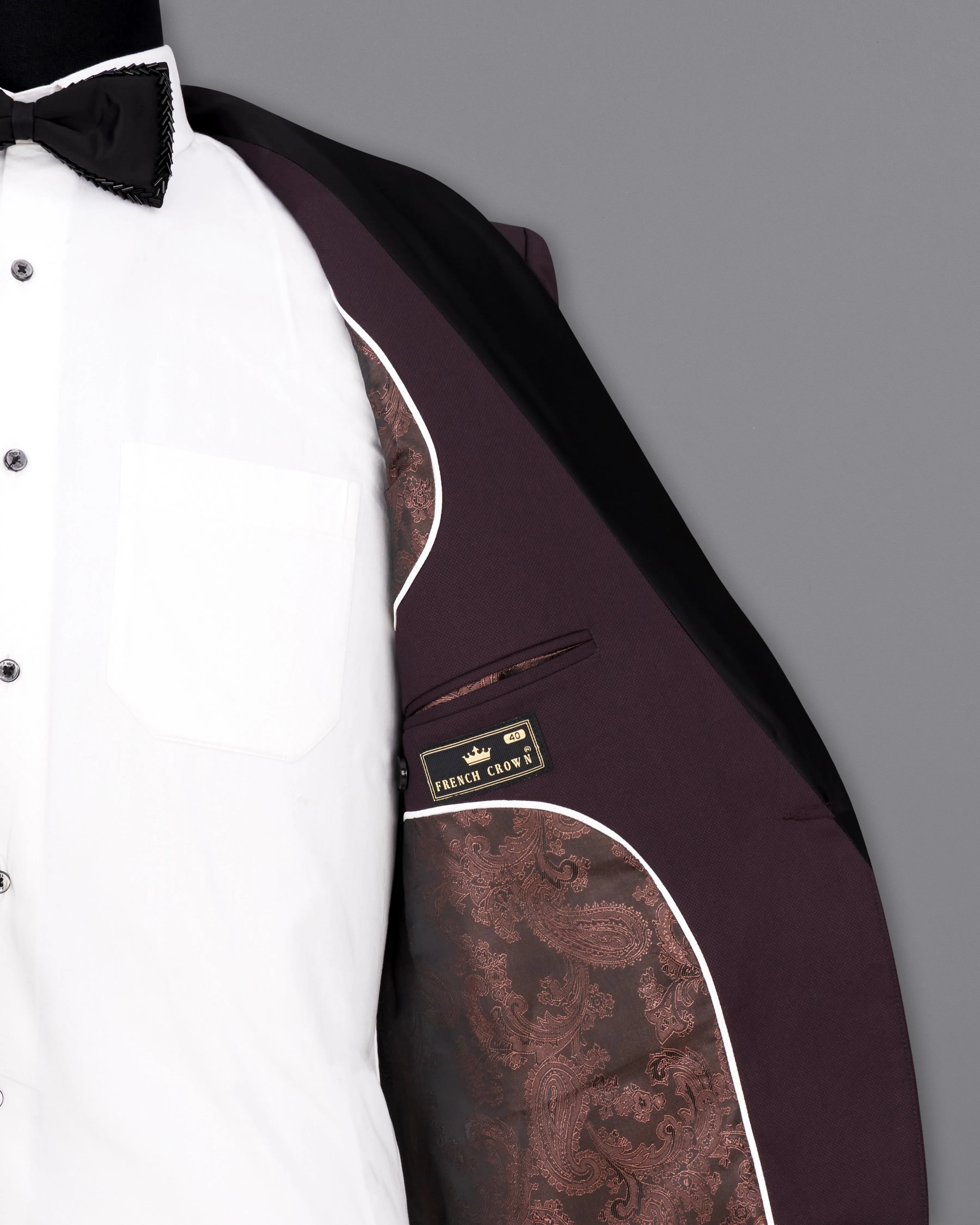 Aubergine Maroon Tuxedo Suit