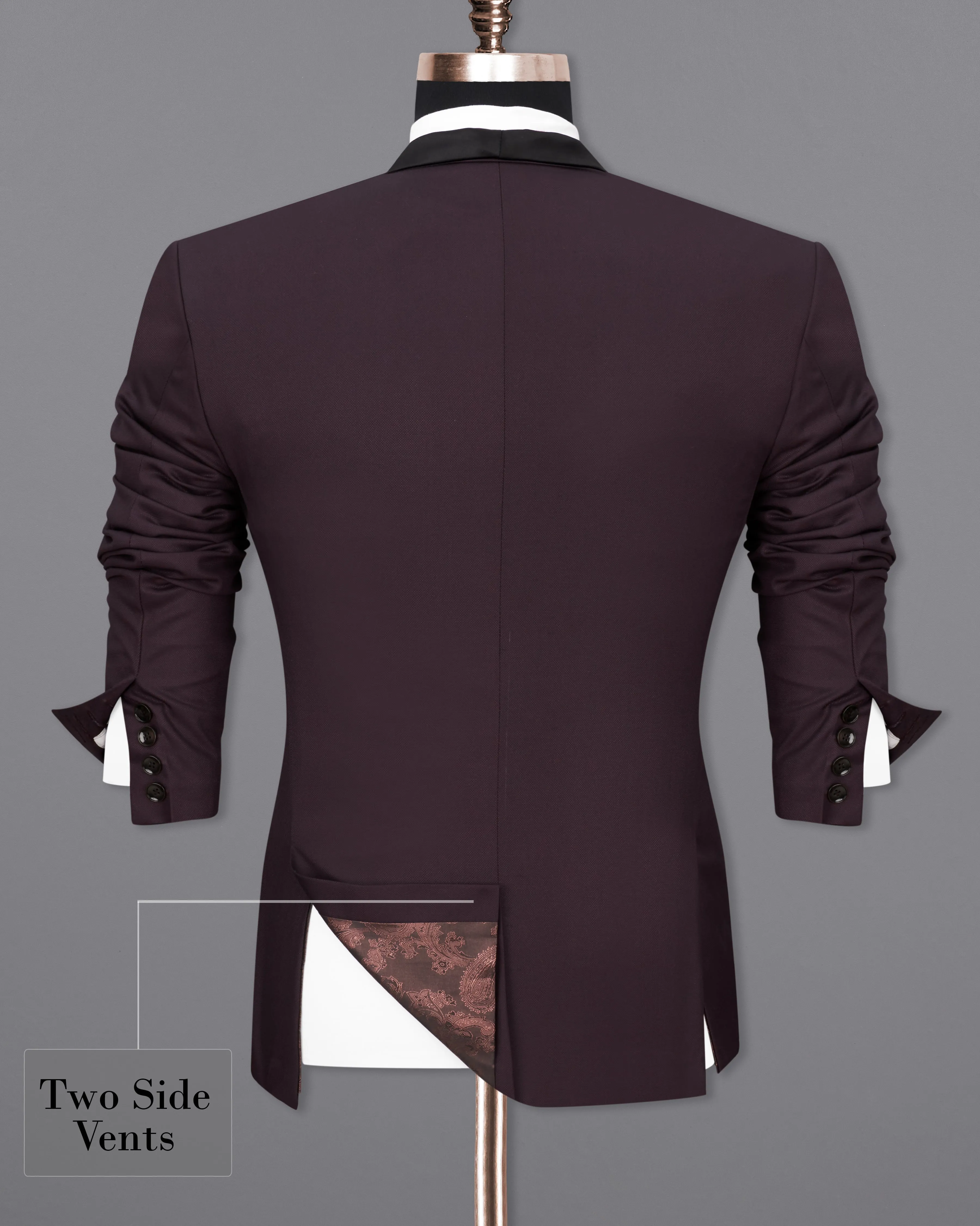 Aubergine Maroon Tuxedo Suit