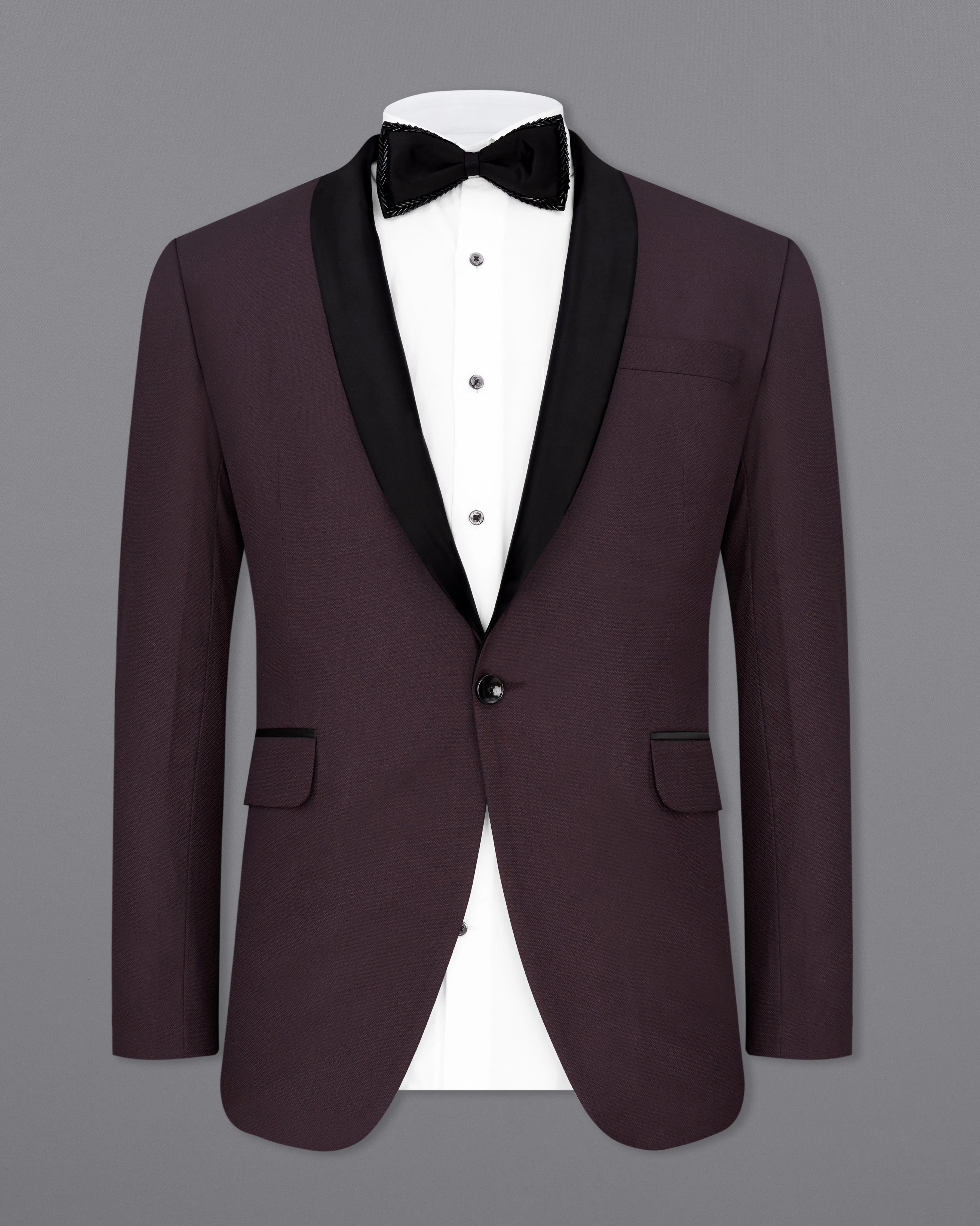 Aubergine Maroon Tuxedo Suit