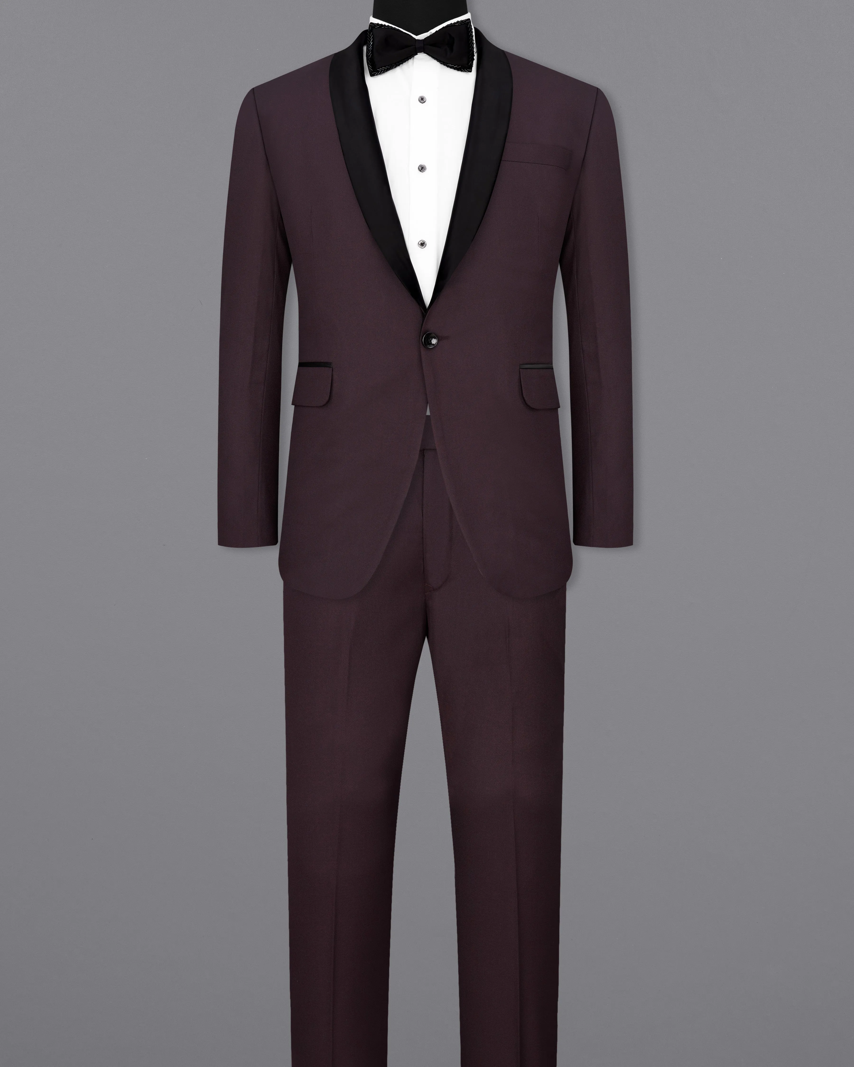 Aubergine Maroon Tuxedo Suit