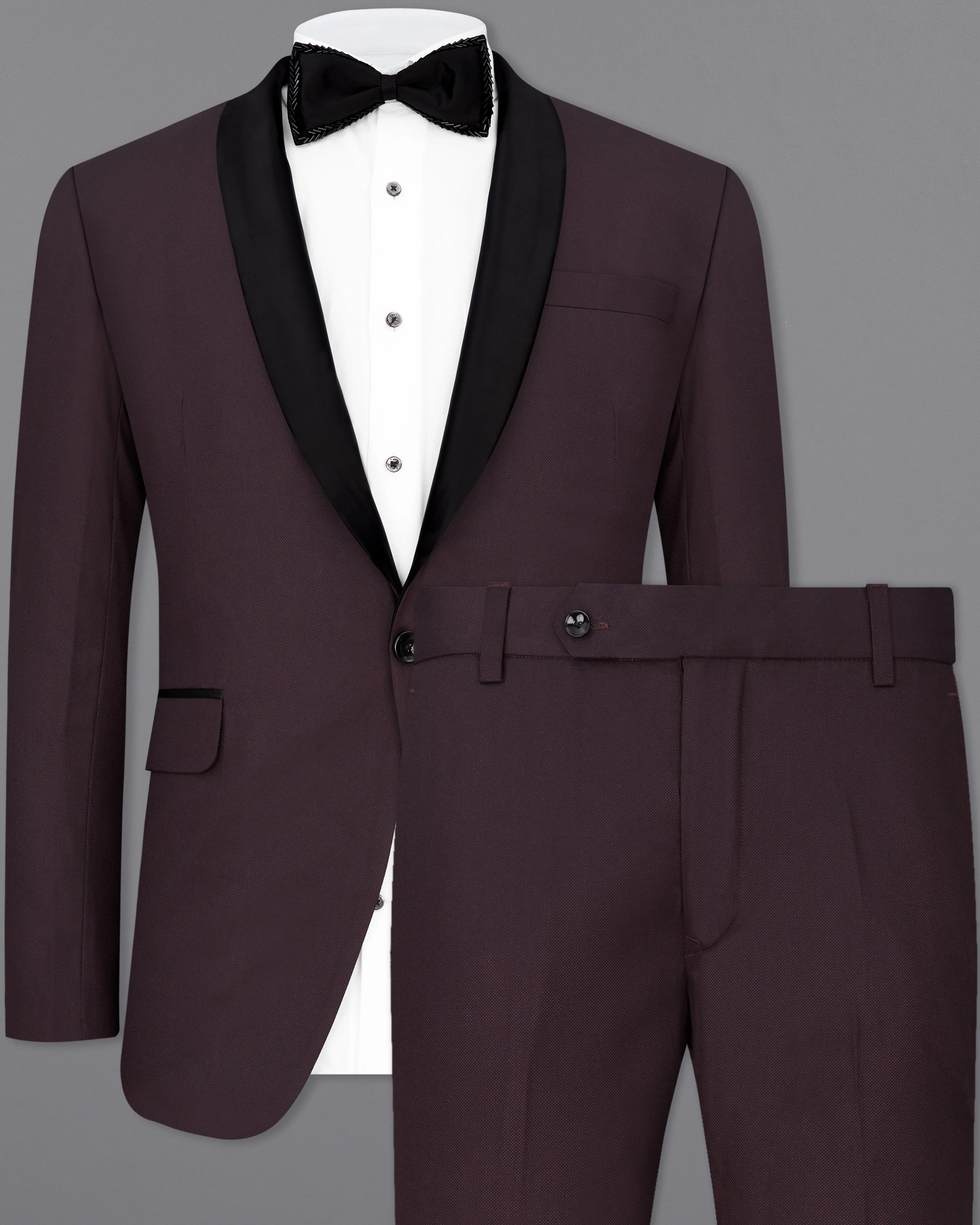 Aubergine Maroon Tuxedo Suit