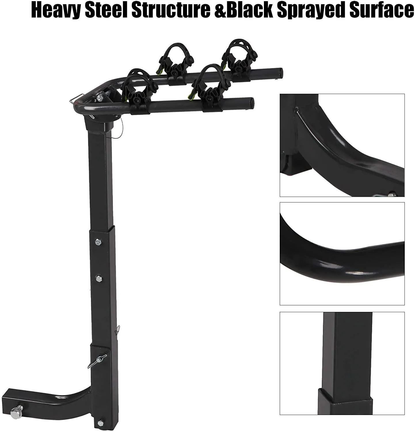 Bike Rack for Car Rack 2-Bike Hitch Mount Bicycle Rack for SUV with 2-Inch Receiver, Rubber Lock & Sleek Pad