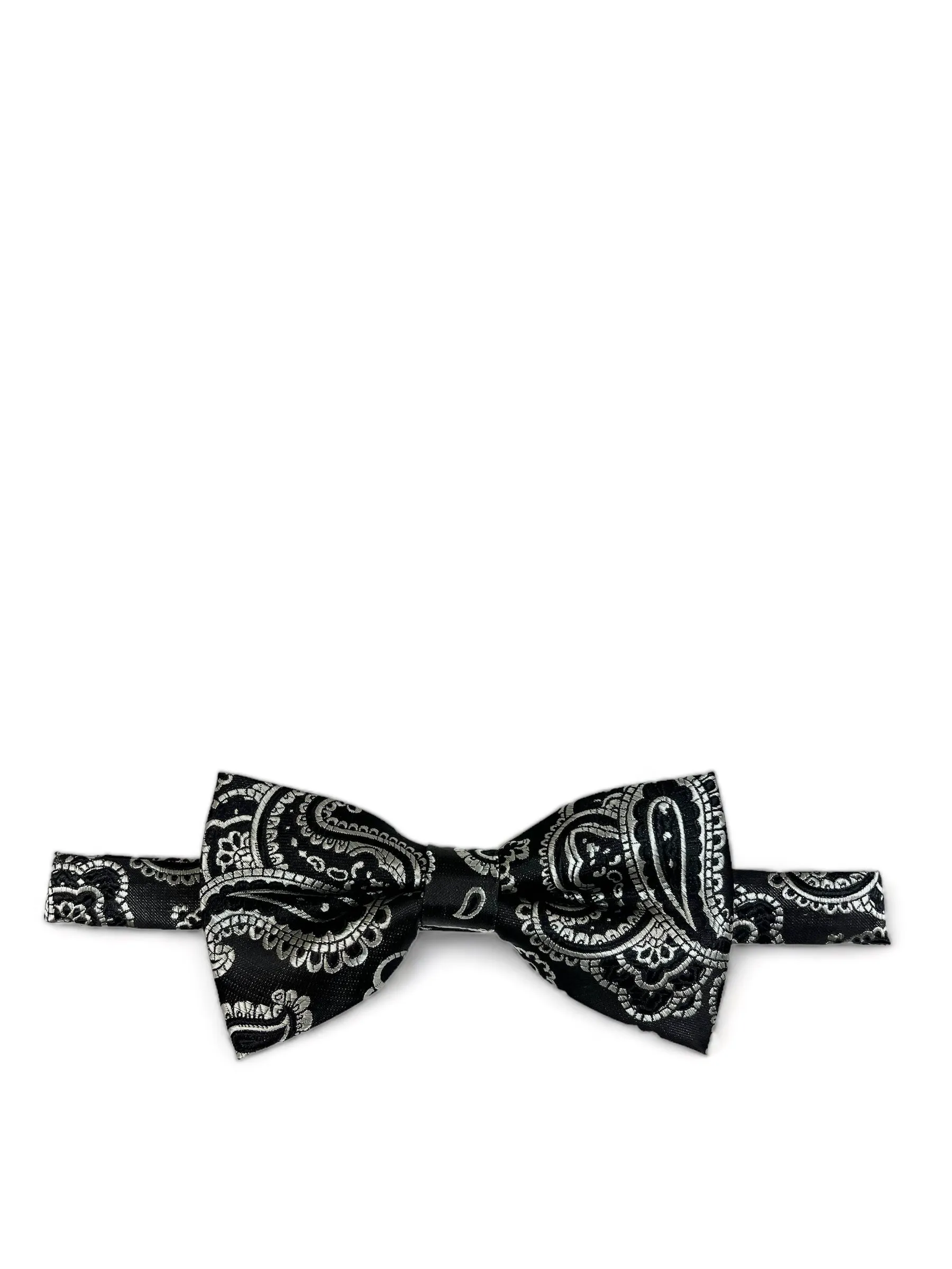 Black Fashionable Paisley Bow Tie