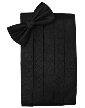 Black Herringbone Cummerbund