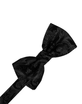 Black Paisley Silk Bow Tie