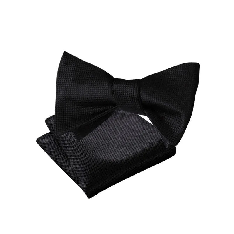 Black Small Grid Patterned Pocket Square