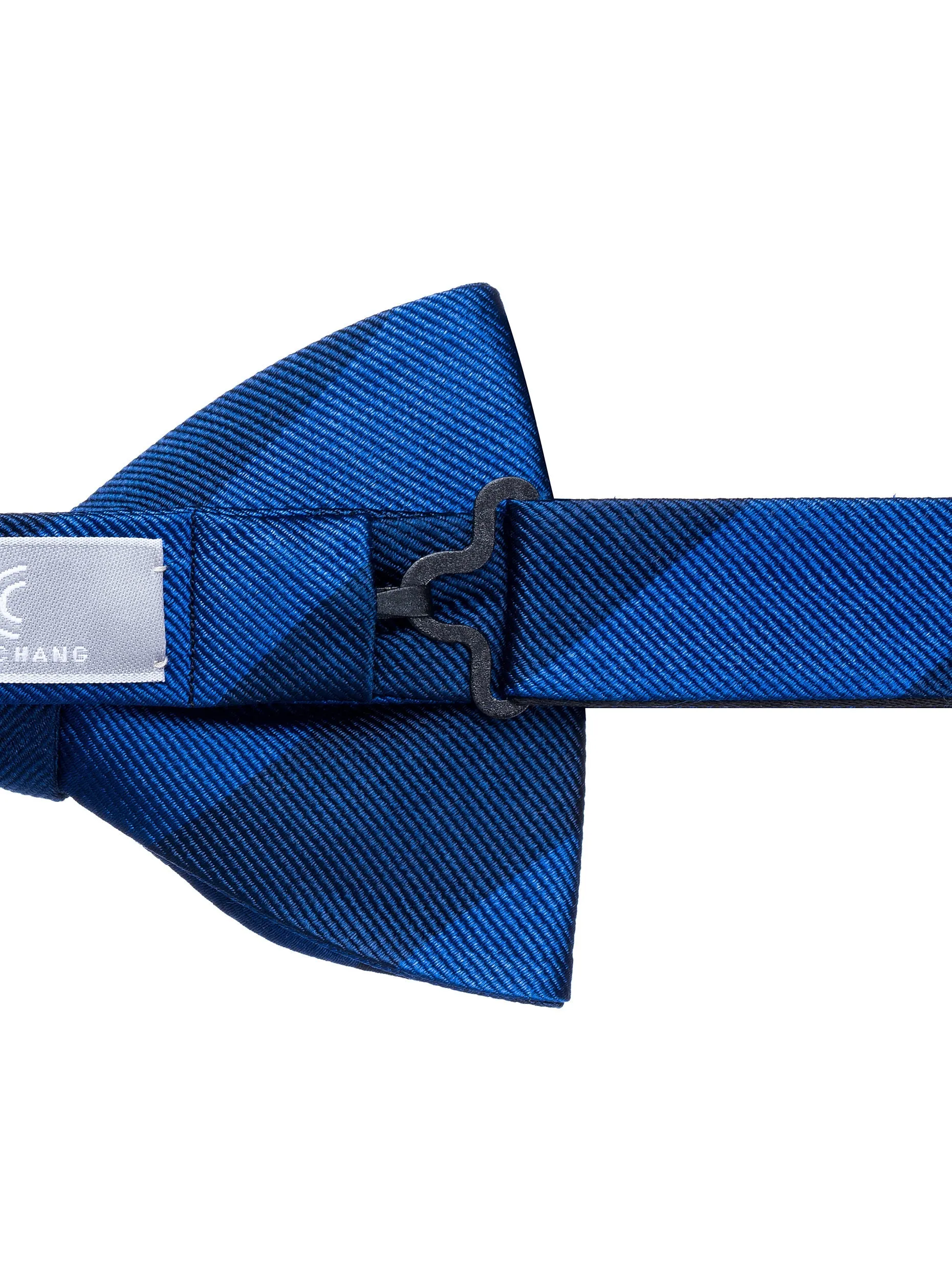 Blue and Navy Block Stripe Bow Tie - Self Tie