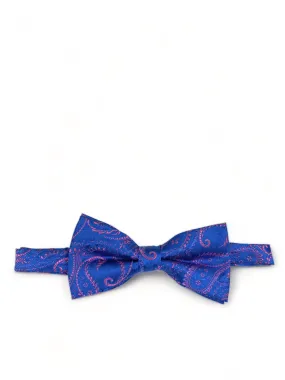 Blue Pink Fashionable Paisley Bow Tie