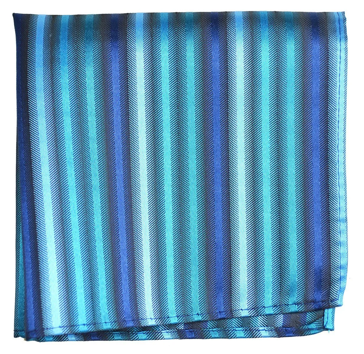 Blue Sapphire Striped Silk Tie Set by Paul Malone