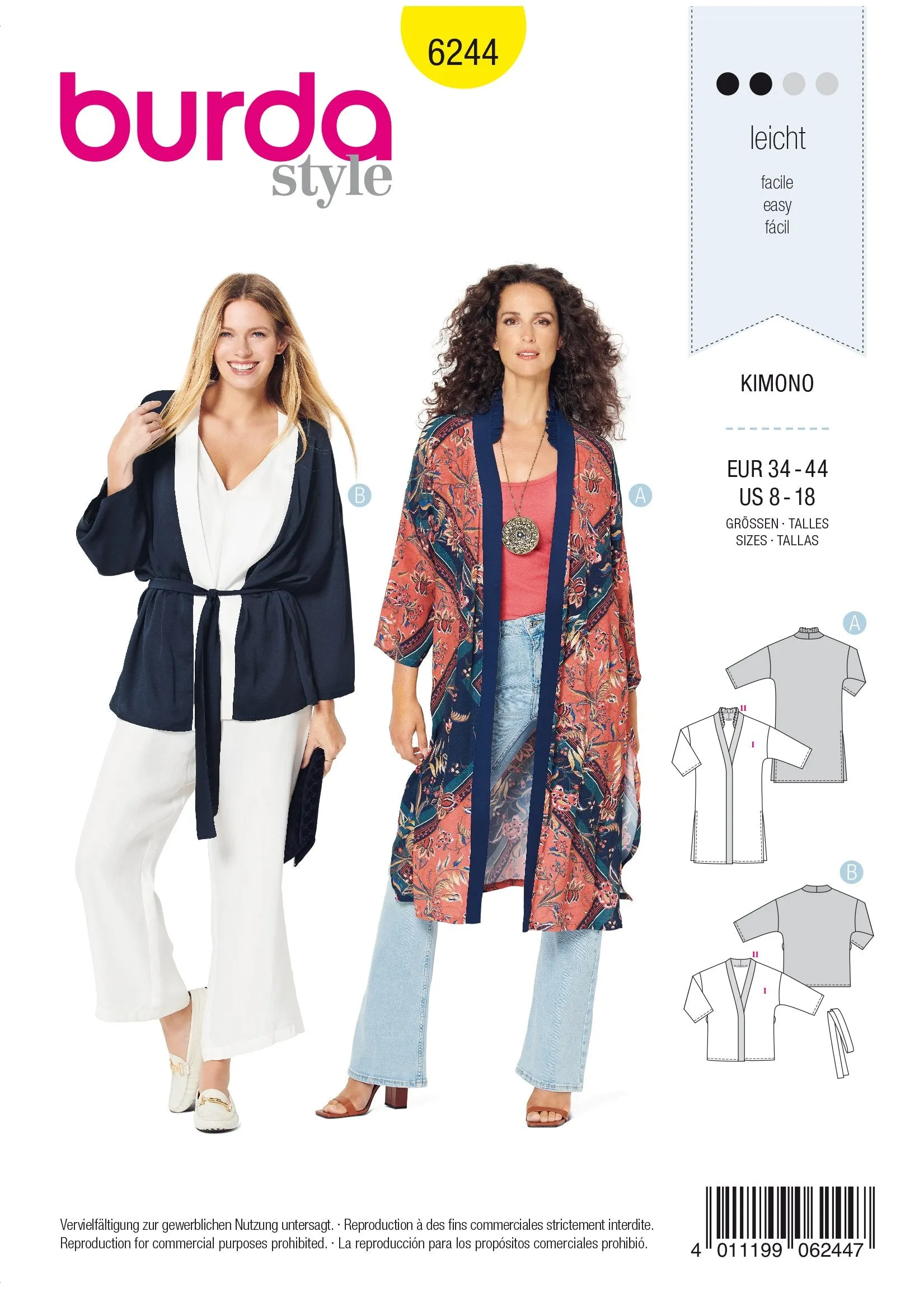 Burda Pattern 6244 Kimono – Coat – Jacket