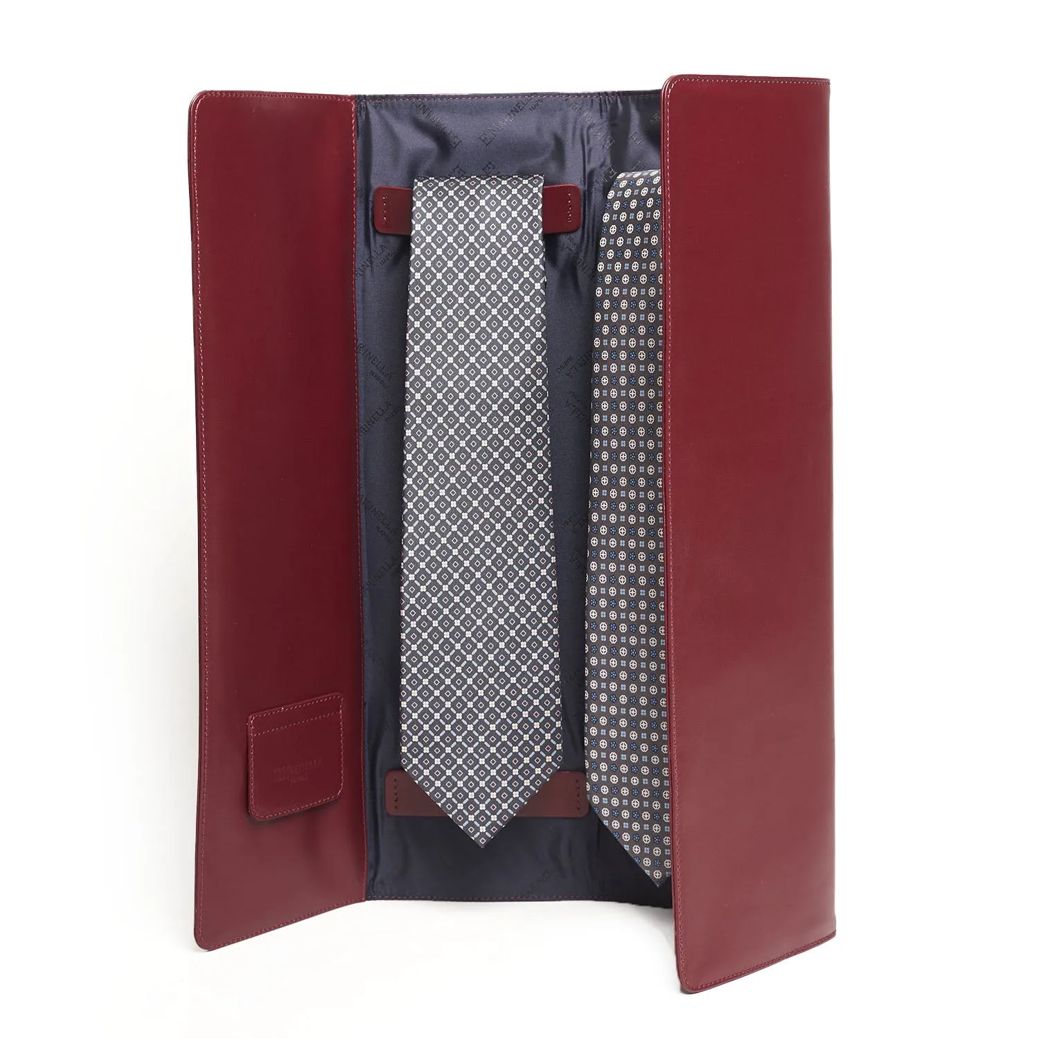 BURGUNDY TRAVEL TIE HOLDER