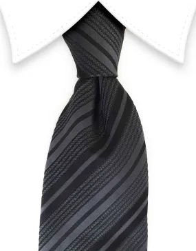 Charcoal & Black Layered Striped Tie