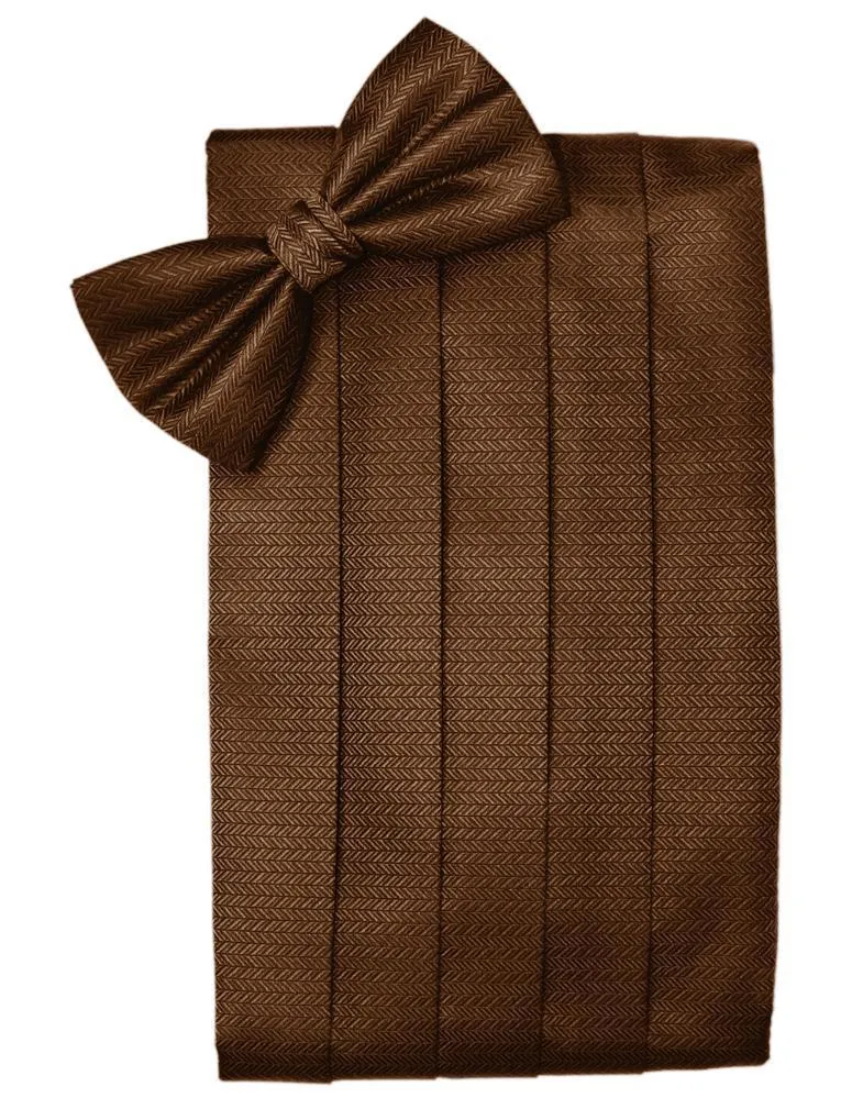 Cinnamon Herringbone Kids Cummerbund