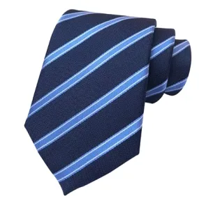 Classy Men Classic Blue Striped Silk Tie