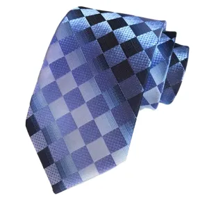 Classy Men Elegant Purple Check Silk Tie