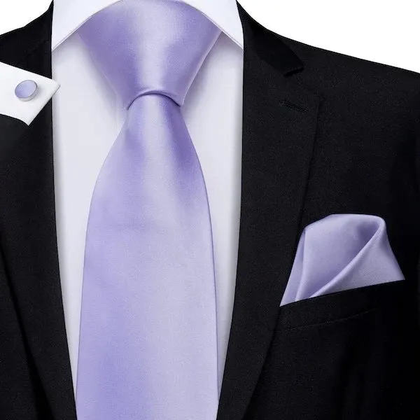 Classy Men Plain Lavender Silk Necktie