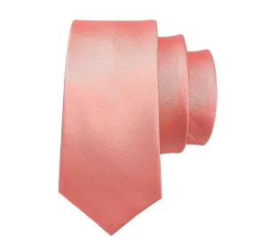 Classy Men Solid Salmon Silk Tie