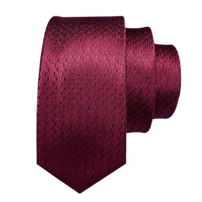 Classy Men Wine Red Silk Tie