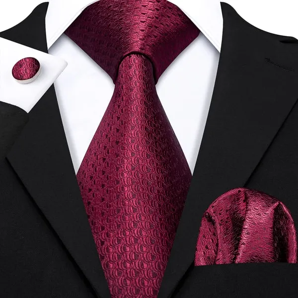 Classy Men Wine Red Silk Tie