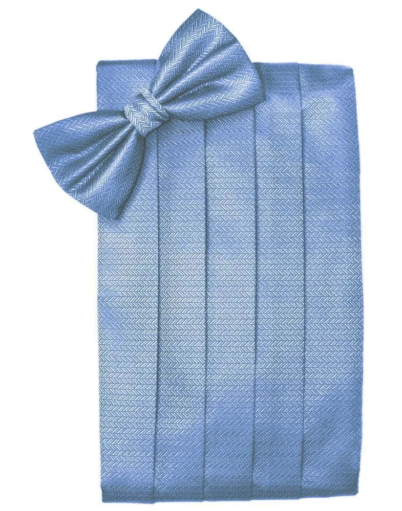 Cornflower Herringbone Kids Cummerbund