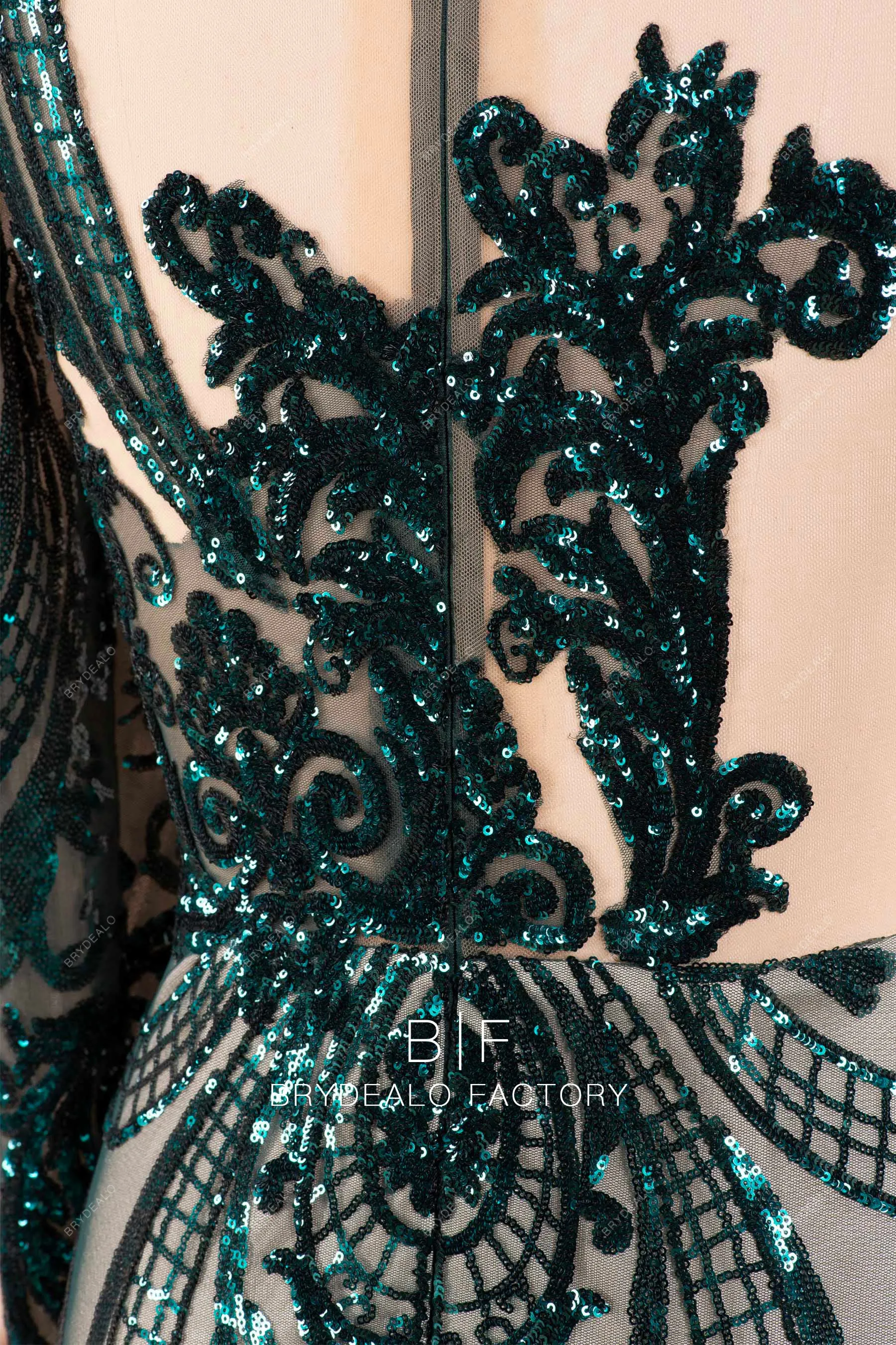 Dark Green Unique Asymmetric Sparkly Sequin Mermaid Prom Dress