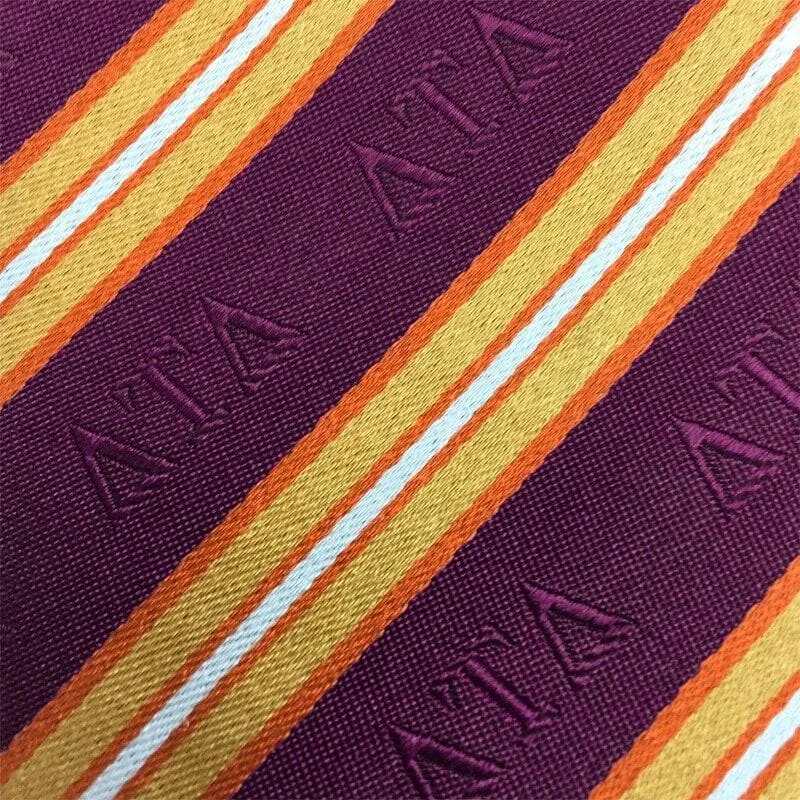 Delt Purple and Gold Striped Silk Tie