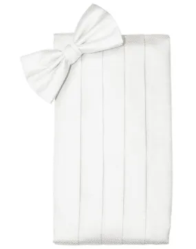 Diamond White Herringbone Kids Cummerbund