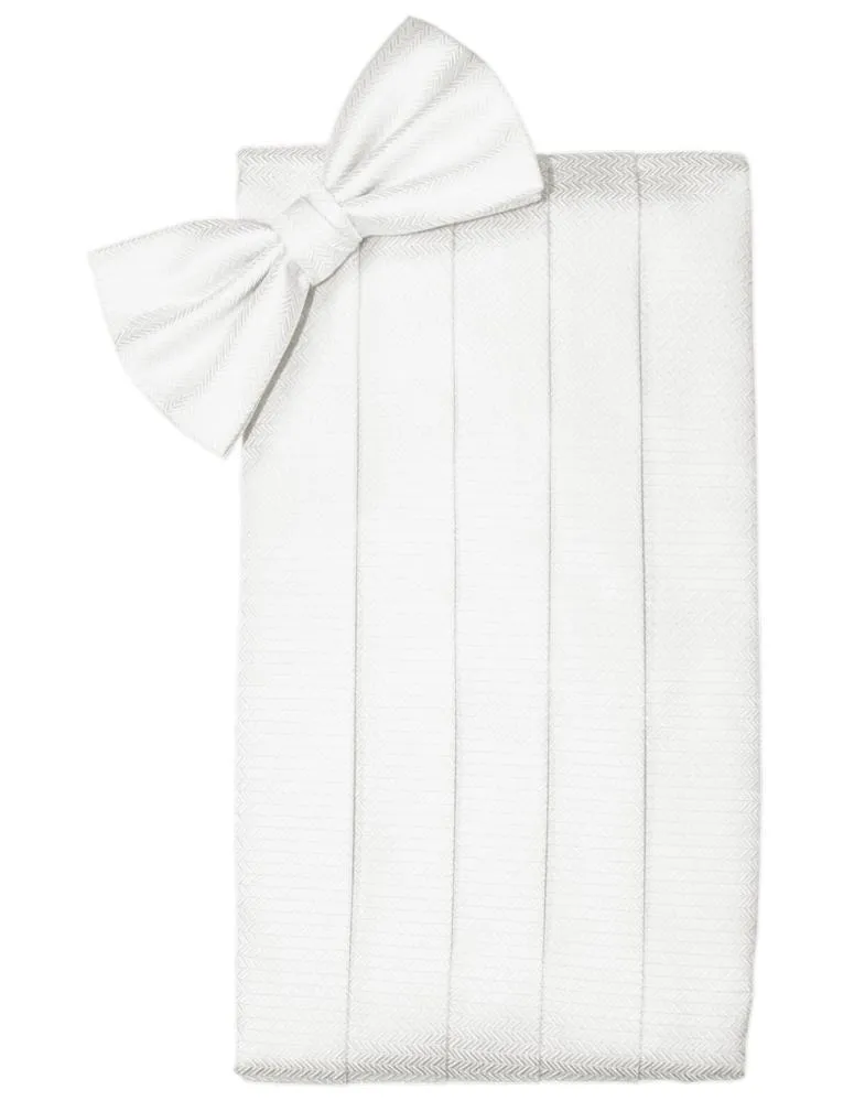 Diamond White Herringbone Kids Cummerbund