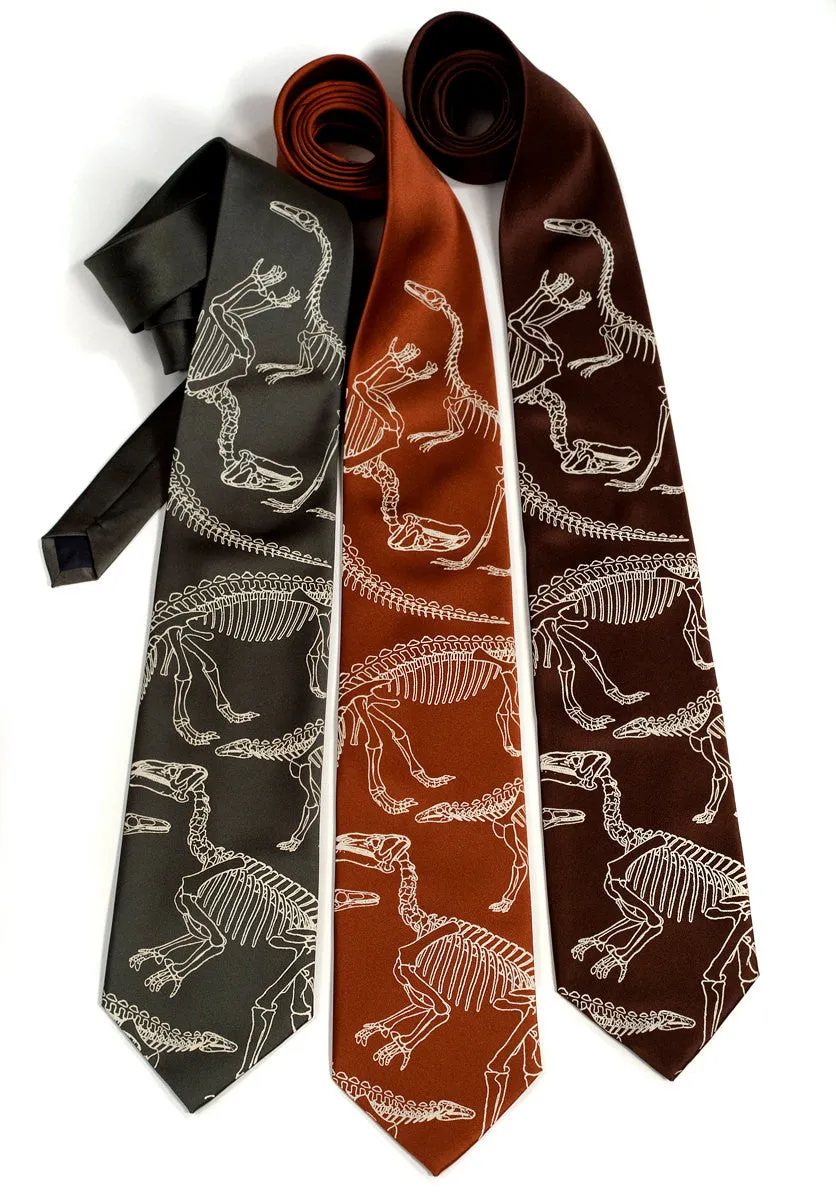 Dinosaur Bones Necktie. Paleontology print tie