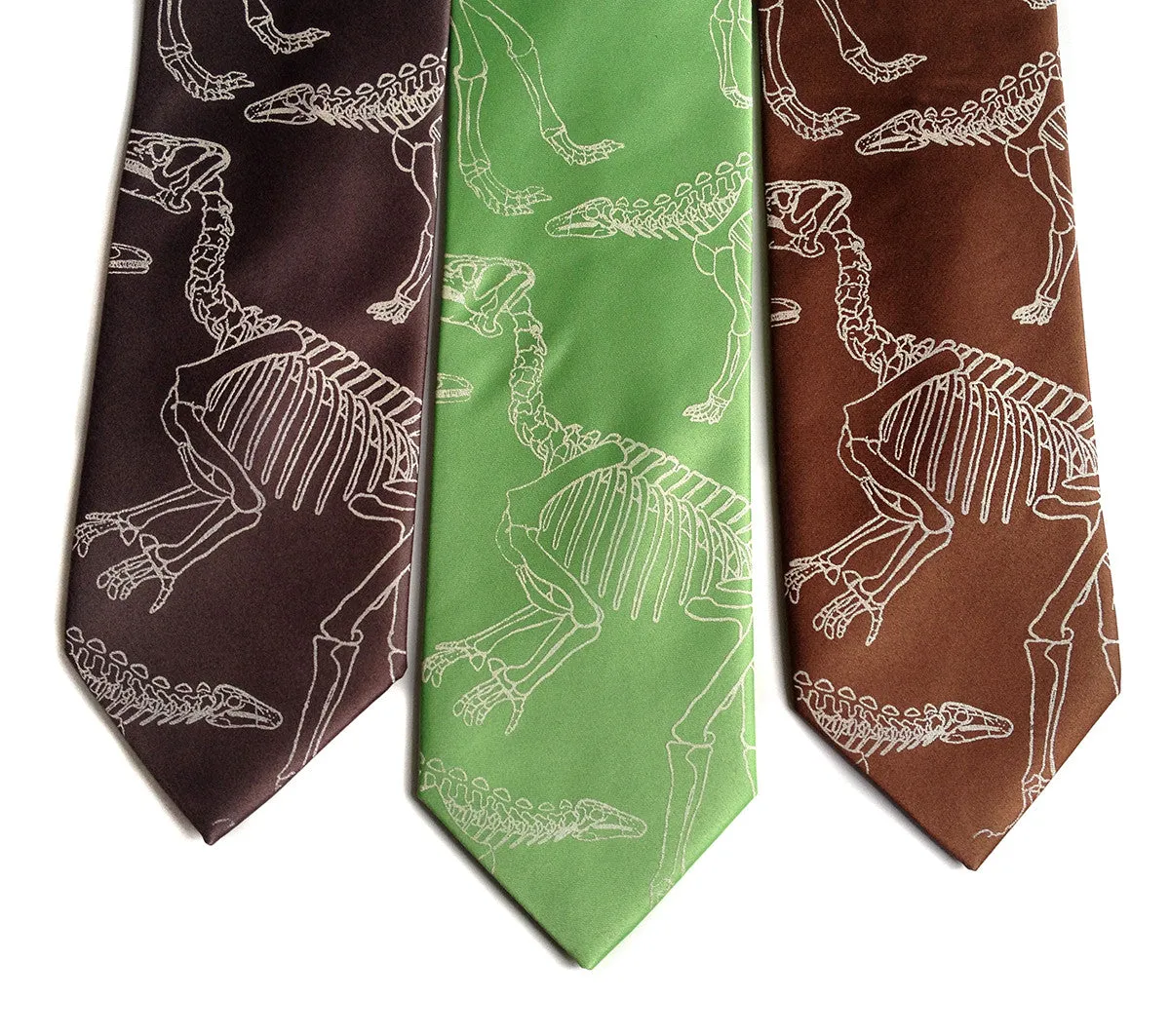 Dinosaur Bones Necktie. Paleontology print tie