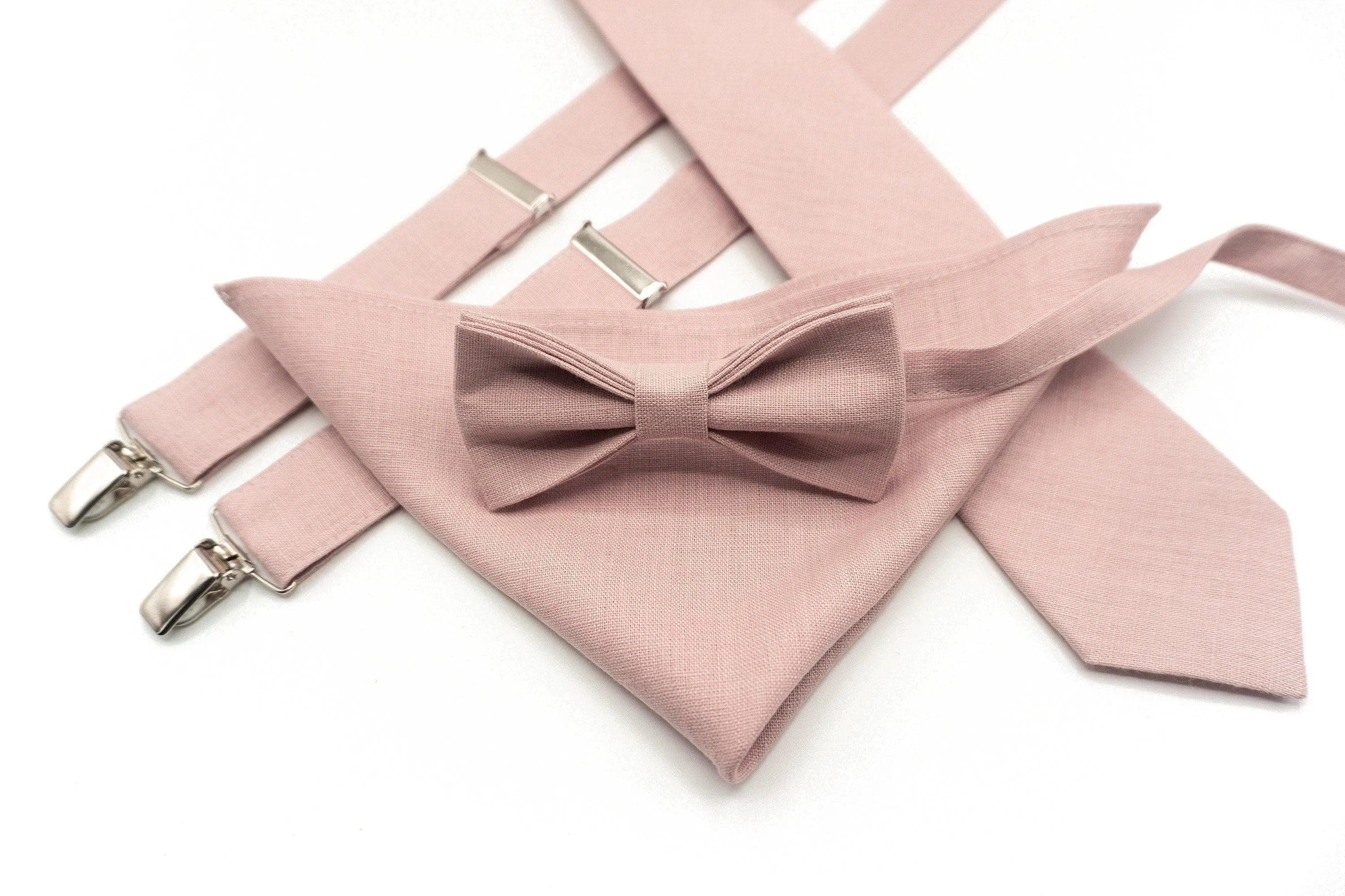 Dusty pink bow tie and suspenders set , suspenders, ring bearer outfit, page boy, braces