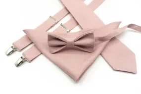 Dusty pink bow tie and suspenders set , suspenders, ring bearer outfit, page boy, braces