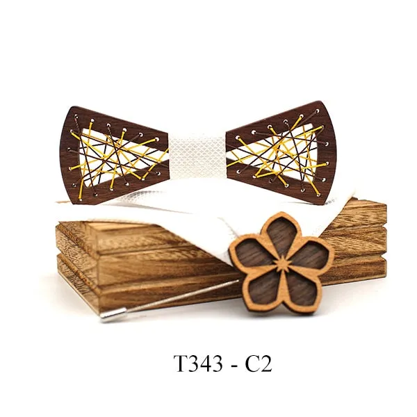 Eli Wooden Bow Tie Set