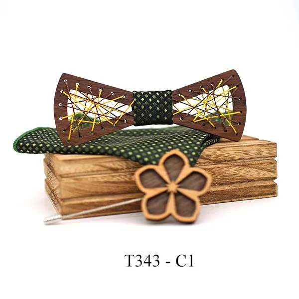 Eli Wooden Bow Tie Set