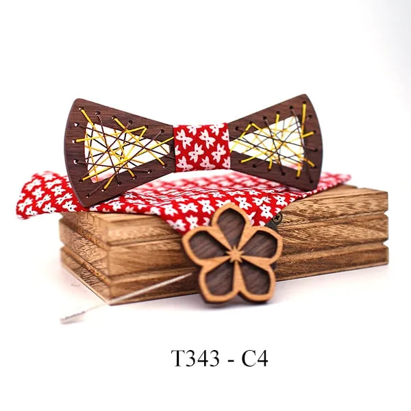 Eli Wooden Bow Tie Set