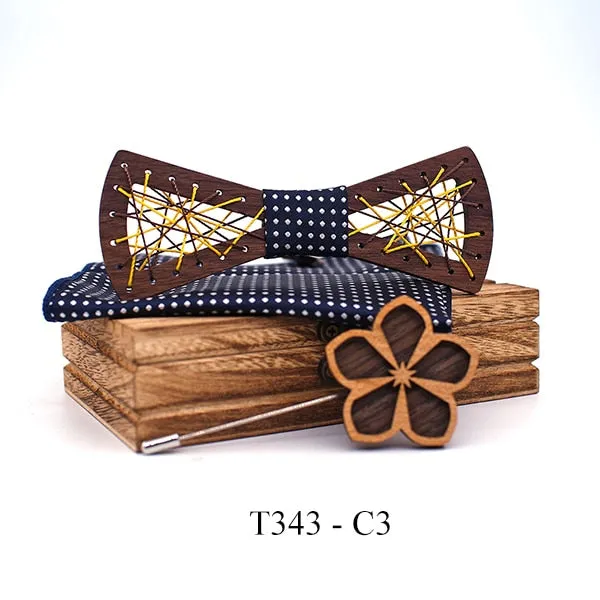 Eli Wooden Bow Tie Set