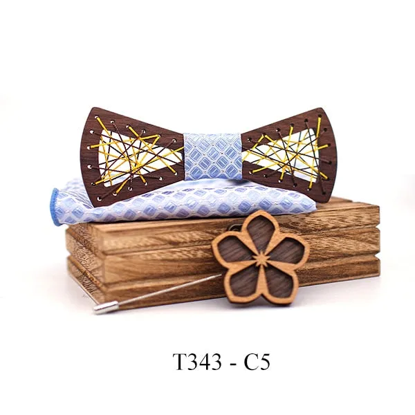 Eli Wooden Bow Tie Set