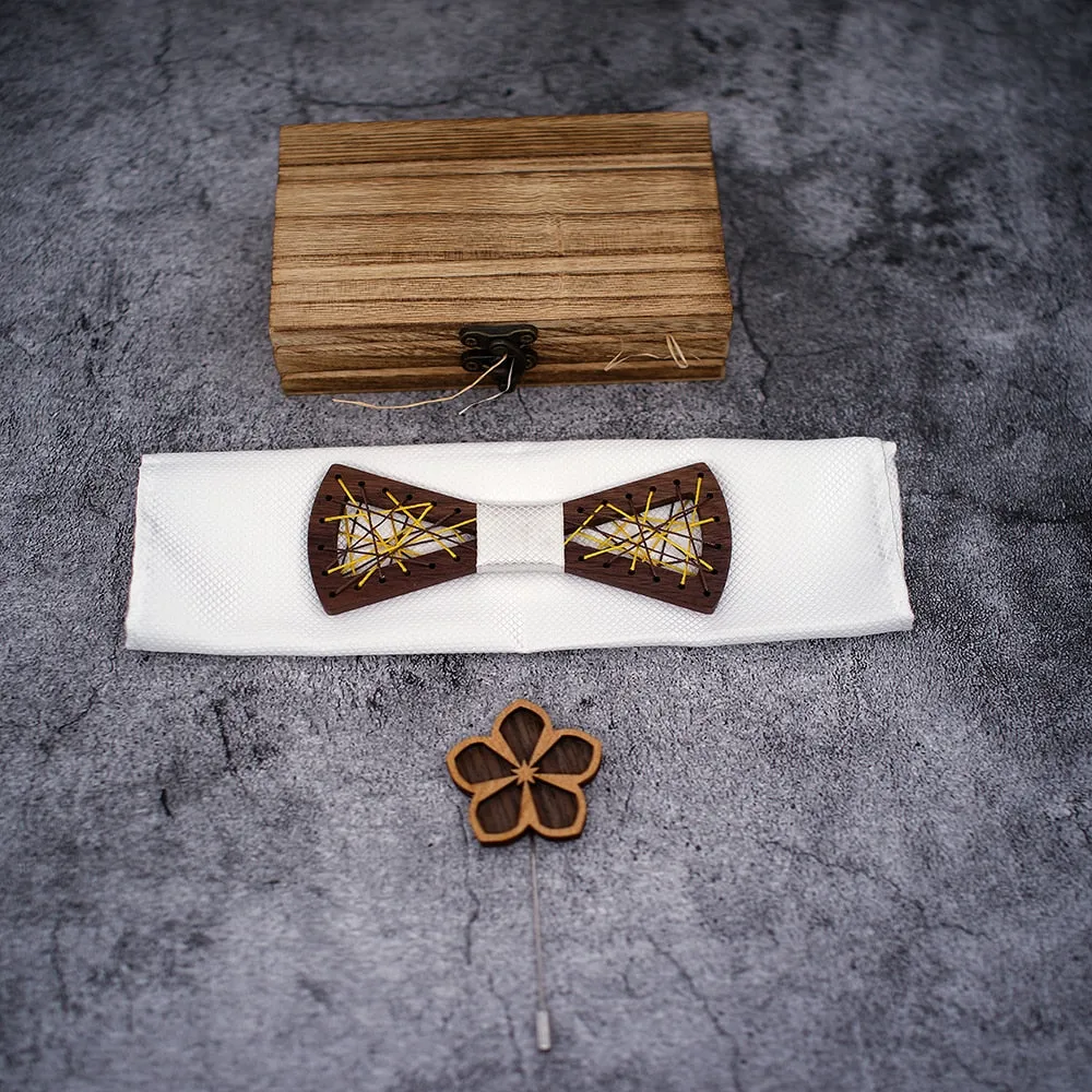 Eli Wooden Bow Tie Set