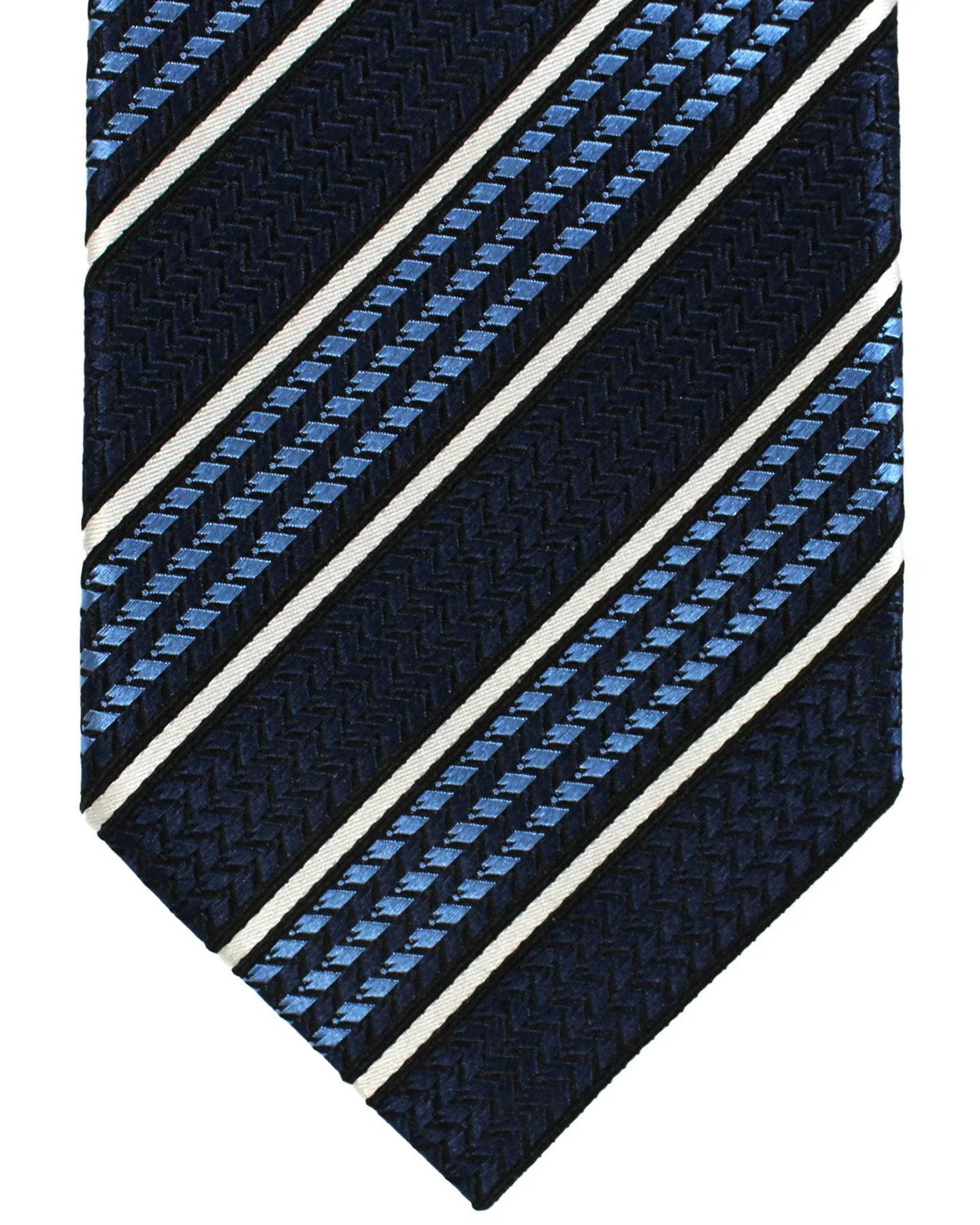 Ermenegildo Zegna Tie Navy Blue Stripes