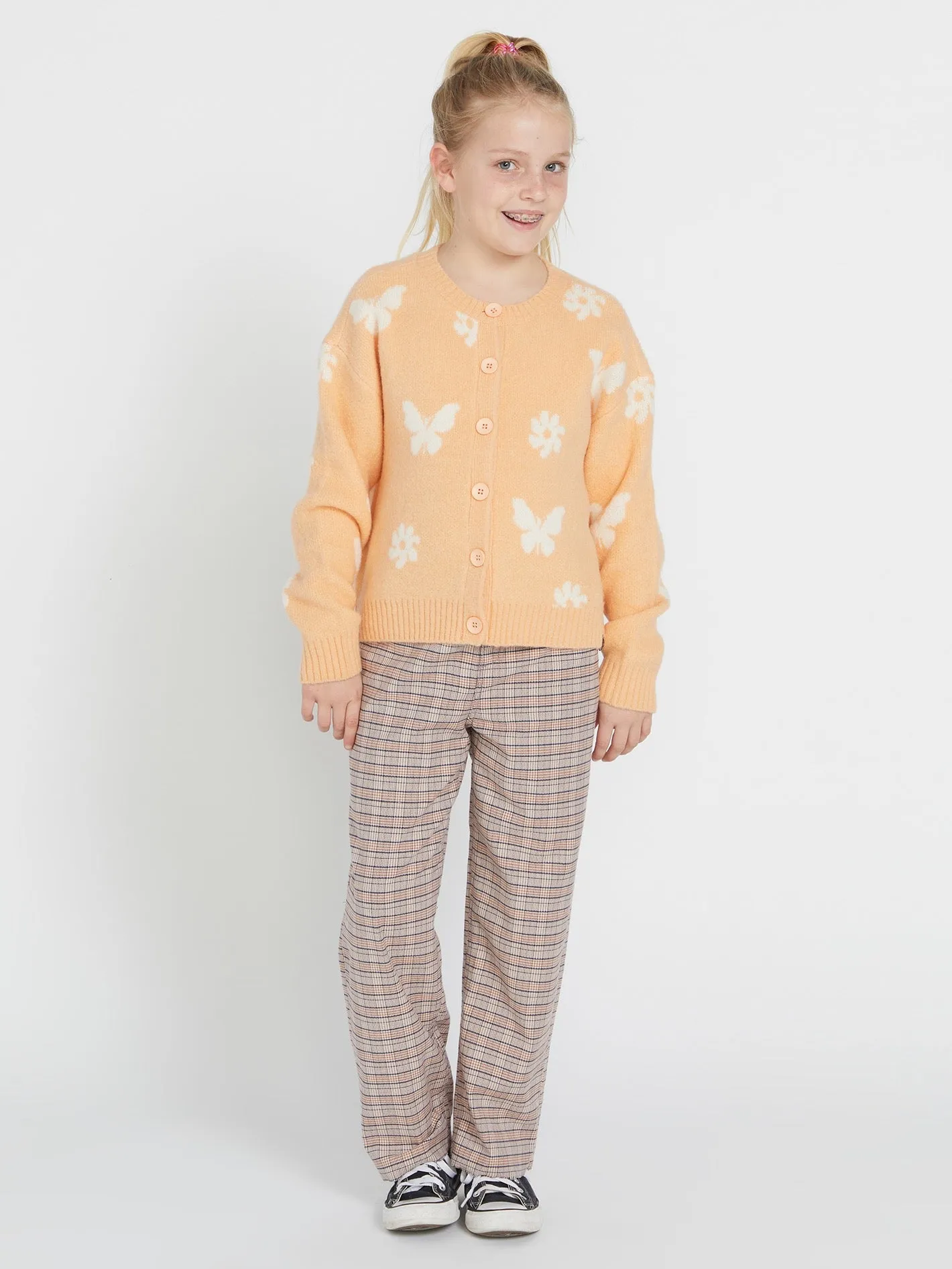 Girls Craizy Daizy Cardigan - Peach Bud