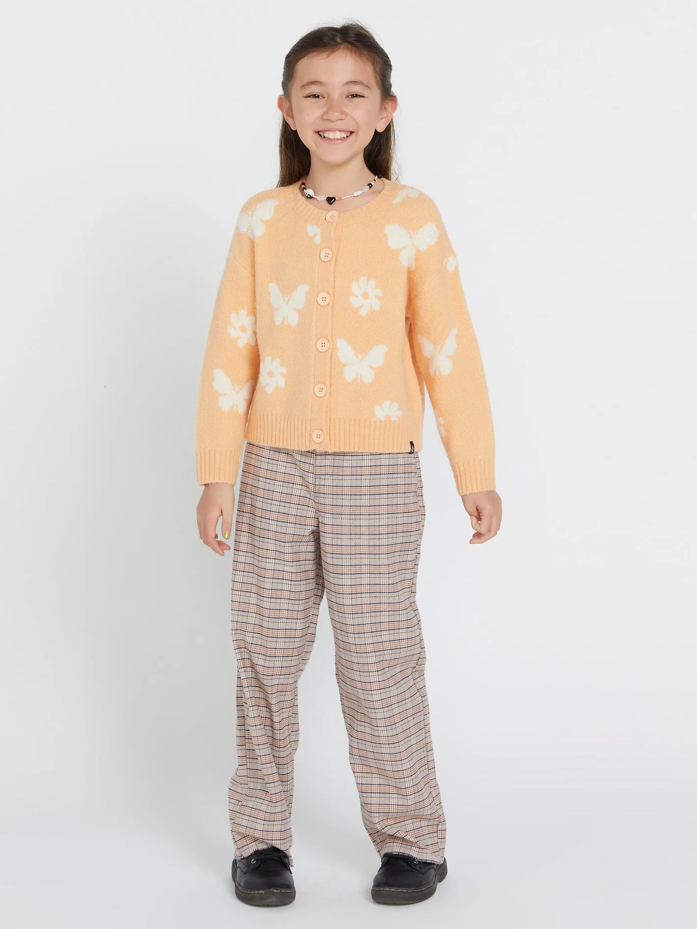 Girls Craizy Daizy Cardigan - Peach Bud