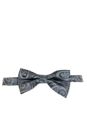 Grey Classic Paisley Bow Tie