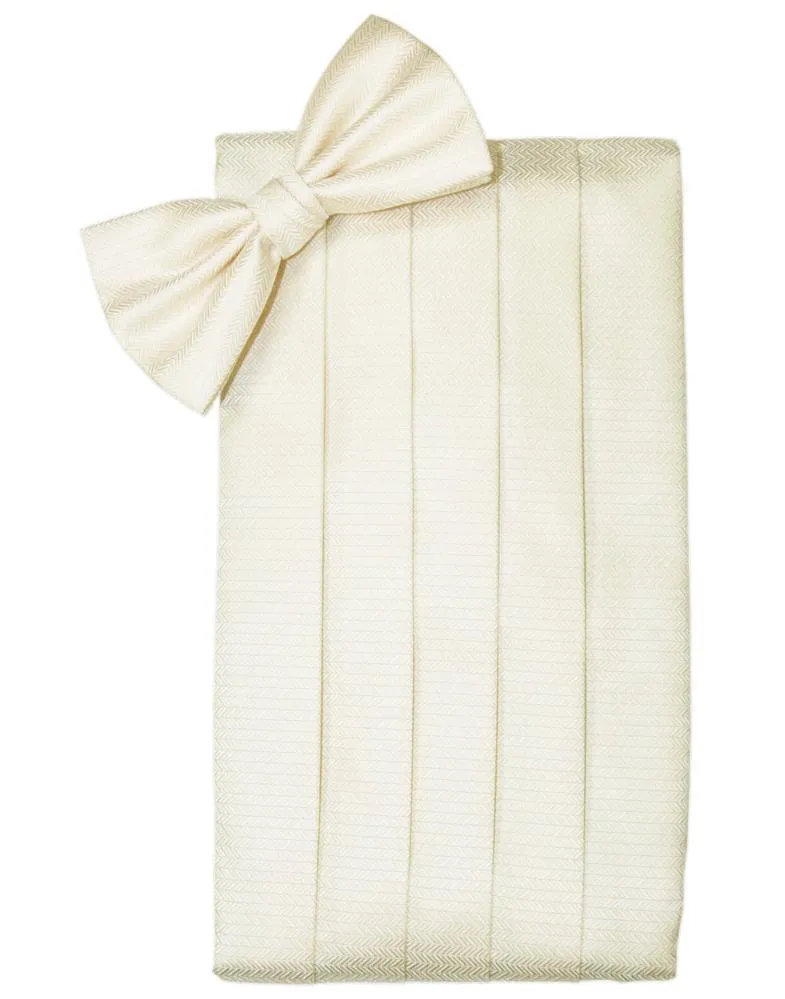 Ivory Herringbone Kids Cummerbund